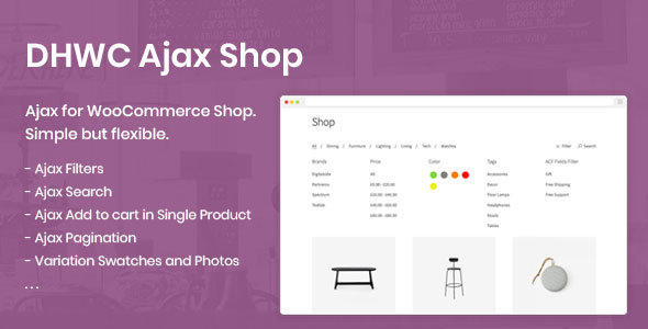 DHWC Ajax – Enable Ajax For WooCommerce Shop Preview Wordpress Plugin - Rating, Reviews, Demo & Download