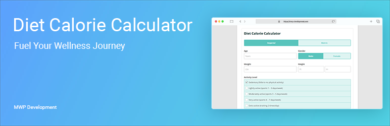 Diet Calorie Calculator Preview Wordpress Plugin - Rating, Reviews, Demo & Download