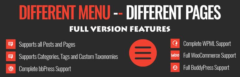 Different Menu In Different Pages Preview Wordpress Plugin - Rating, Reviews, Demo & Download