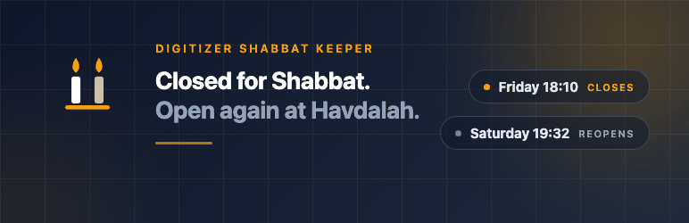 Digitizer Shabbat Keeper Preview Wordpress Plugin - Rating, Reviews, Demo & Download