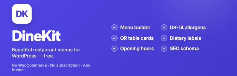 DineKit Preview Wordpress Plugin - Rating, Reviews, Demo & Download