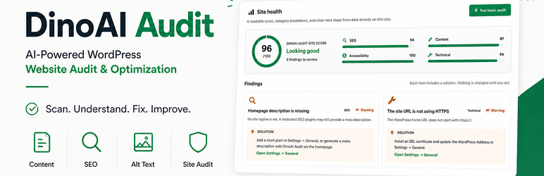 DinoAI Audit Preview Wordpress Plugin - Rating, Reviews, Demo & Download