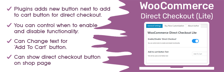 Direct Checkout For WooCommerce Lite Preview Wordpress Plugin - Rating, Reviews, Demo & Download