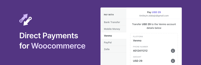 Direct Payments For WooCommerce Preview Wordpress Plugin - Rating, Reviews, Demo & Download