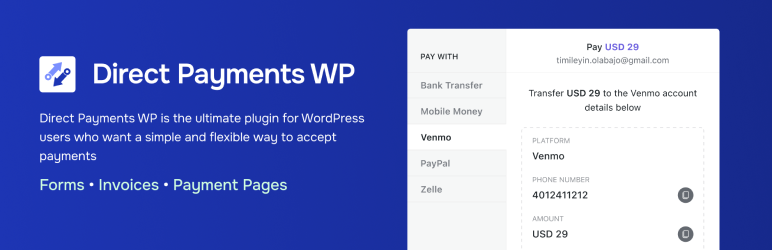 Direct Payments WP Preview Wordpress Plugin - Rating, Reviews, Demo & Download