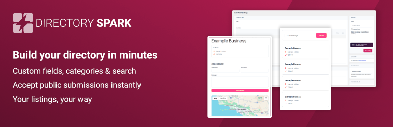 Directory Spark – Business Directory & Listings Preview Wordpress Plugin - Rating, Reviews, Demo & Download