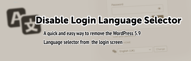 Disable Login Language Selector Preview Wordpress Plugin - Rating, Reviews, Demo & Download