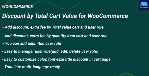 Discount By Total Cart Value For WooCommerce Preview Wordpress Plugin - Rating, Reviews, Demo & Download