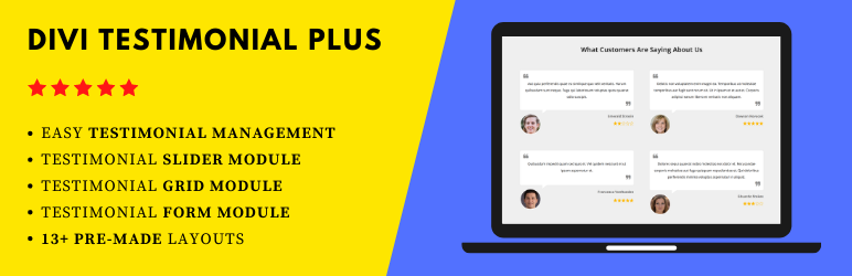 Divi Testimonial Plus Preview Wordpress Plugin - Rating, Reviews, Demo & Download