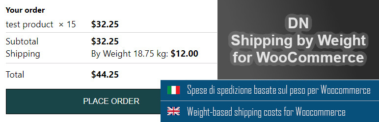 DN Shipping By Weight For WooCommerce Preview Wordpress Plugin - Rating, Reviews, Demo & Download