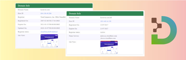 DnsLT Free Domain Name Whois Preview Wordpress Plugin - Rating, Reviews, Demo & Download