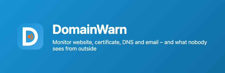 DomainWarn Monitoring Preview Wordpress Plugin - Rating, Reviews, Demo & Download