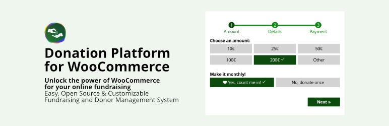 Donation Platform For WooCommerce Preview Wordpress Plugin - Rating, Reviews, Demo & Download