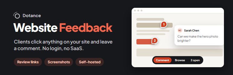 Dotance Website Feedback Preview Wordpress Plugin - Rating, Reviews, Demo & Download
