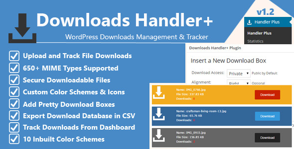 Downloads Handler: WordPress Downloads Manager Preview - Rating, Reviews, Demo & Download