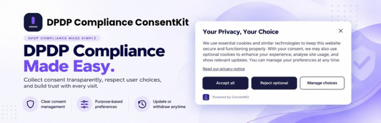 DPDP Compliance ConsentKit Preview Wordpress Plugin - Rating, Reviews, Demo & Download