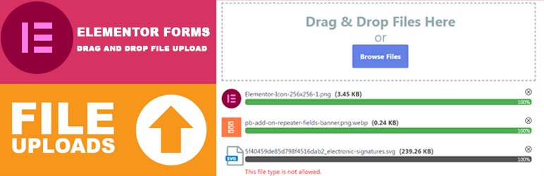 Drag And Drop File Upload For Elementor Forms Preview Wordpress Plugin - Rating, Reviews, Demo & Download