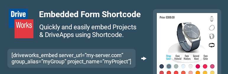 DriveWorks Shortcode – Form Embed Preview Wordpress Plugin - Rating, Reviews, Demo & Download