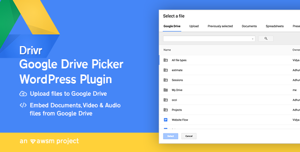 Drivr – Google Drive Plugin For WordPres Preview - Rating, Reviews, Demo & Download