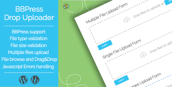 Drop Uploader For BBPress – Drag&Drop File Uploader Addon Preview Wordpress Plugin - Rating, Reviews, Demo & Download