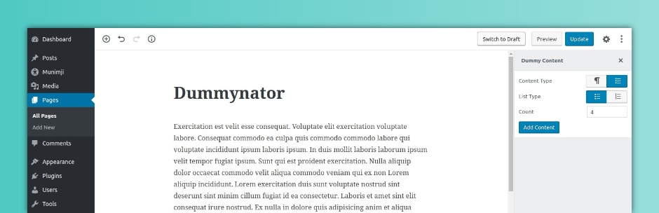 Dummynator Preview Wordpress Plugin - Rating, Reviews, Demo & Download