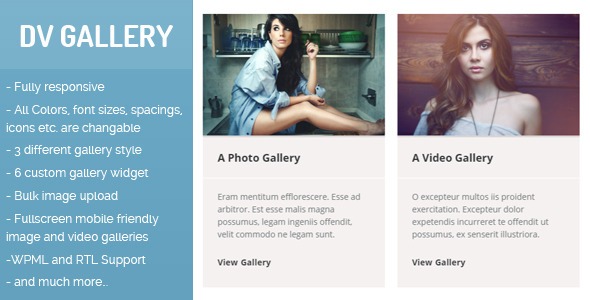 DV Gallery – Responsive Wordpress Gallery Plugin Preview - Rating, Reviews, Demo & Download