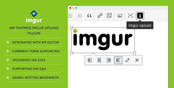 DW TinyMCE Imgur Upload – WordPress Plugin Preview - Rating, Reviews, Demo & Download