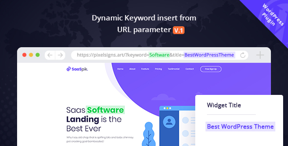 Dynamic Keyword Insert From URL Parameter Preview Wordpress Plugin - Rating, Reviews, Demo & Download