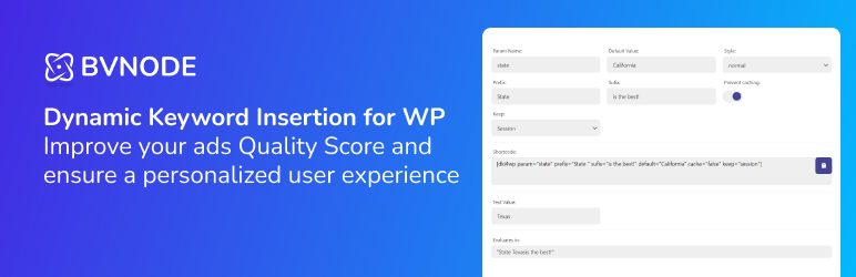 Dynamic Keyword Insertion For WP Preview Wordpress Plugin - Rating, Reviews, Demo & Download