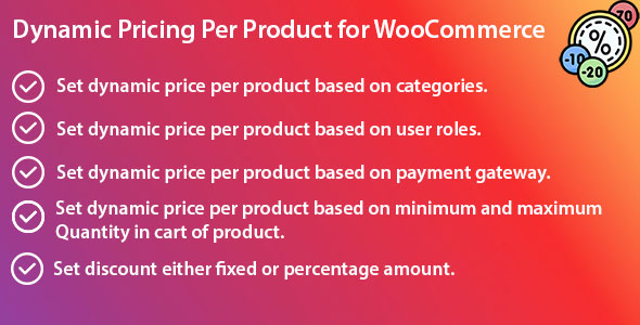 Dynamic Pricing Per Product For WooCommerce Preview Wordpress Plugin - Rating, Reviews, Demo & Download