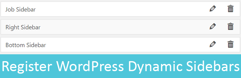 Dynamically Register Sidebars Preview Wordpress Plugin - Rating, Reviews, Demo & Download