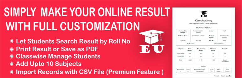 E Unlocked – Student Result Preview Wordpress Plugin - Rating, Reviews, Demo & Download