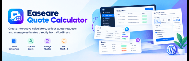 Easeare Quote Calculator Preview Wordpress Plugin - Rating, Reviews, Demo & Download