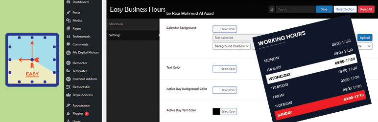 Easy Business Hours Preview Wordpress Plugin - Rating, Reviews, Demo & Download