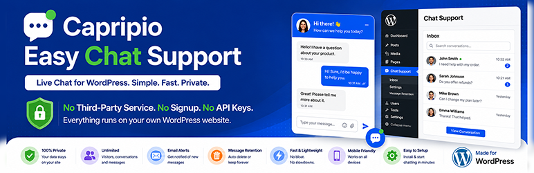 Easy Chat Support – Capripio Preview Wordpress Plugin - Rating, Reviews, Demo & Download