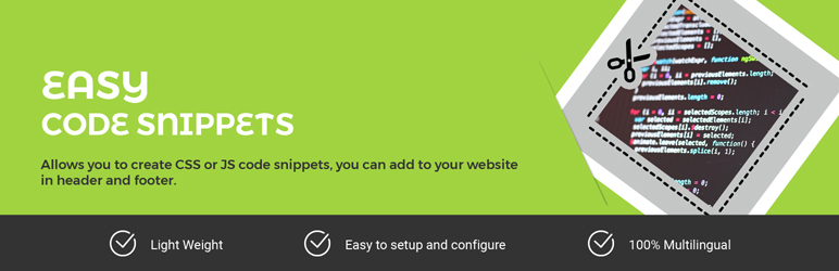 Easy Code Snippets Preview Wordpress Plugin - Rating, Reviews, Demo & Download