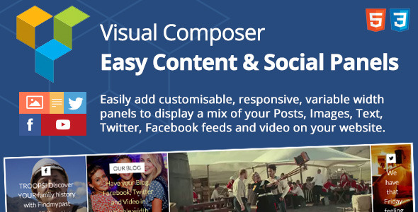 Easy Content & Social Panels For Visual Composer Preview Wordpress Plugin - Rating, Reviews, Demo & Download