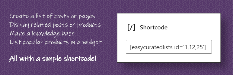 Easy Curated Lists Preview Wordpress Plugin - Rating, Reviews, Demo & Download