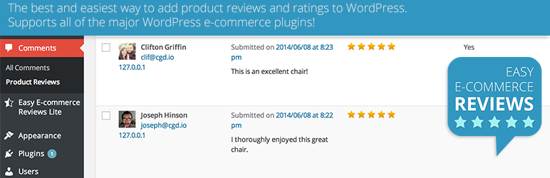 Easy E-commerce Reviews Lite Preview Wordpress Plugin - Rating, Reviews, Demo & Download
