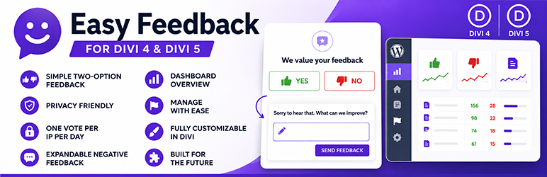 Easy Feedback For Divi Preview Wordpress Plugin - Rating, Reviews, Demo & Download