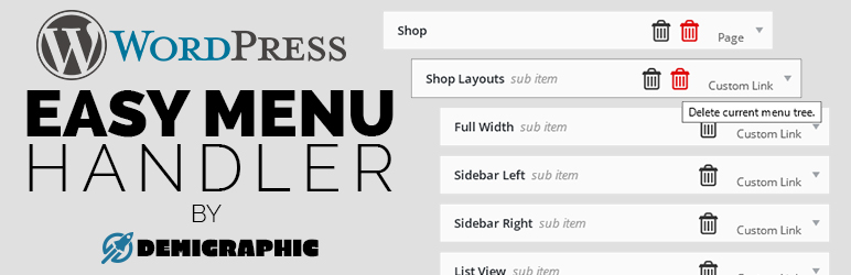 Easy Menu Handler (EMH) Preview Wordpress Plugin - Rating, Reviews, Demo & Download