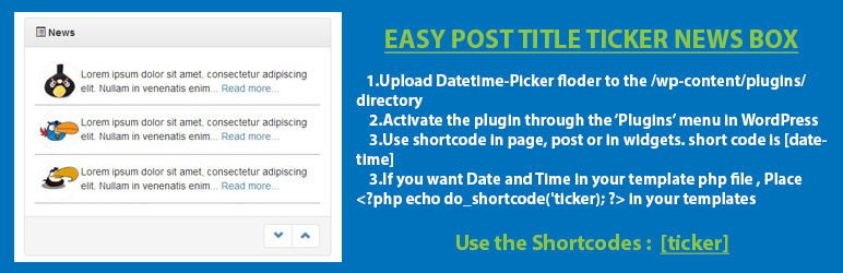 Easy Post Title Ticker News Box Preview Wordpress Plugin - Rating, Reviews, Demo & Download