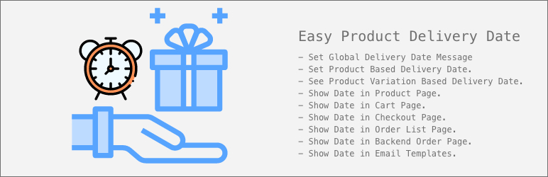 Easy Product Delivery Date Preview Wordpress Plugin - Rating, Reviews, Demo & Download