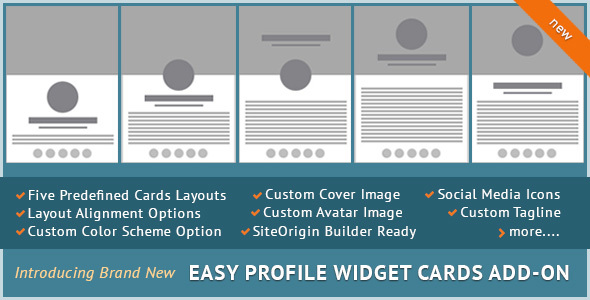 Easy Profile Widget Cards Add-on Preview Wordpress Plugin - Rating, Reviews, Demo & Download