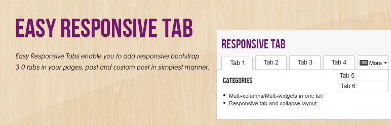Easy Responsive Tabs Preview Wordpress Plugin - Rating, Reviews, Demo & Download