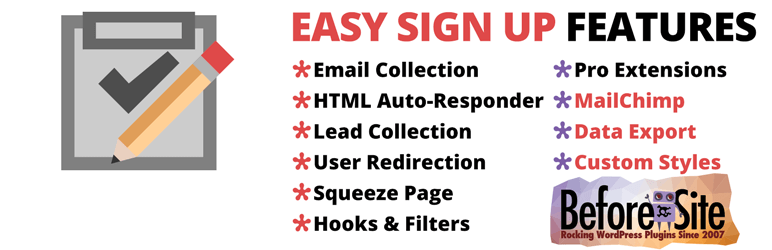 Easy Sign Up Preview Wordpress Plugin - Rating, Reviews, Demo & Download