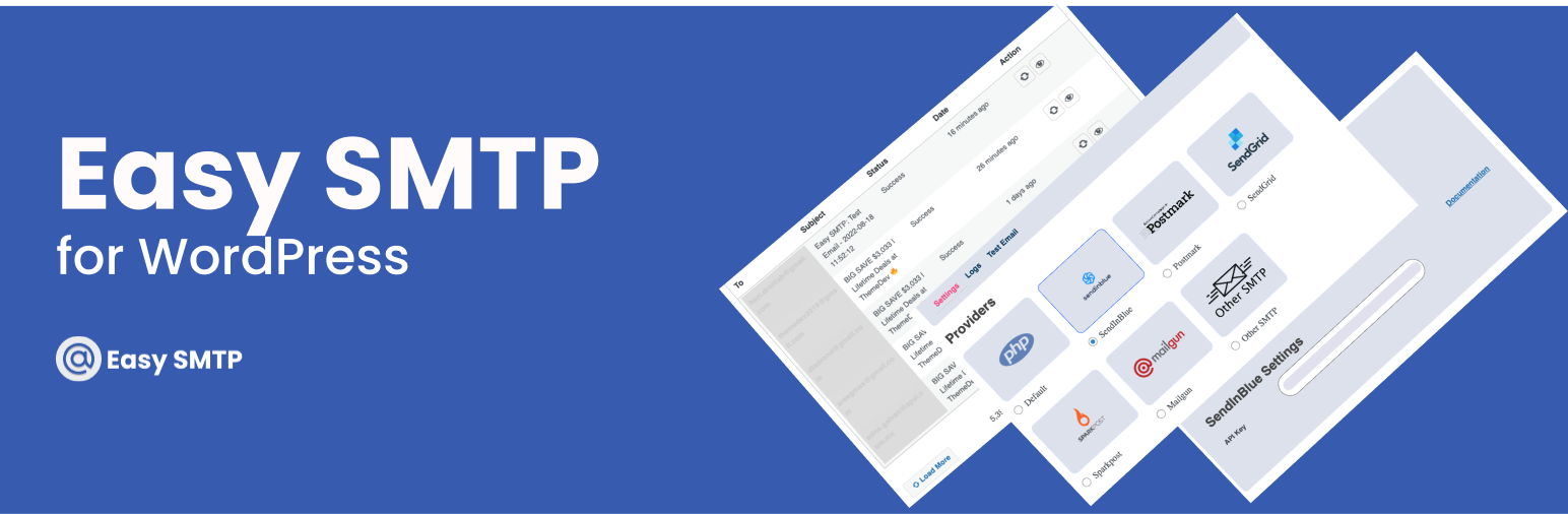 Easy SMTP – WP Mail SMTP, SendInBlue, SendGrid, MailGun And Any SMTP Connector Plugin Preview - Rating, Reviews, Demo & Download