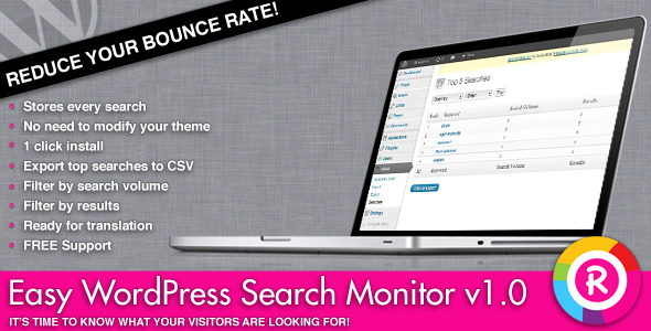 Easy WordPress Search Monitor Preview - Rating, Reviews, Demo & Download