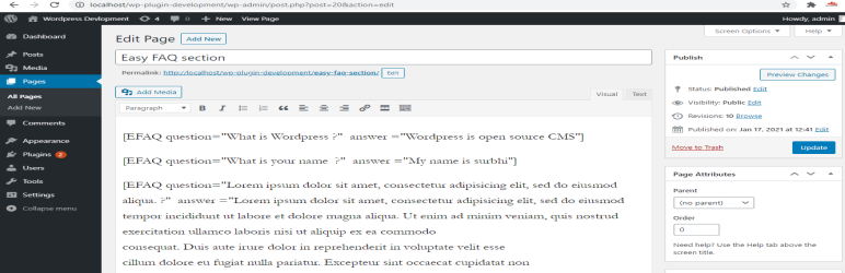 EasyFAQ Preview Wordpress Plugin - Rating, Reviews, Demo & Download