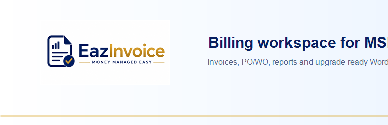 EazInvoice Billing Workspace For MSMEs Preview Wordpress Plugin - Rating, Reviews, Demo & Download